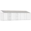 vidaXL Dog Cage with Roof Silver 800 x 200 x 258 cm Steel and PE