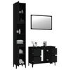 vidaXL 3 Piece Bathroom Furniture Set Black Engineered Wood