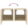 vidaXL TV Wall Cabinets with LED Lights 2 pcs Sonoma Oak 30.5x35x30 cm