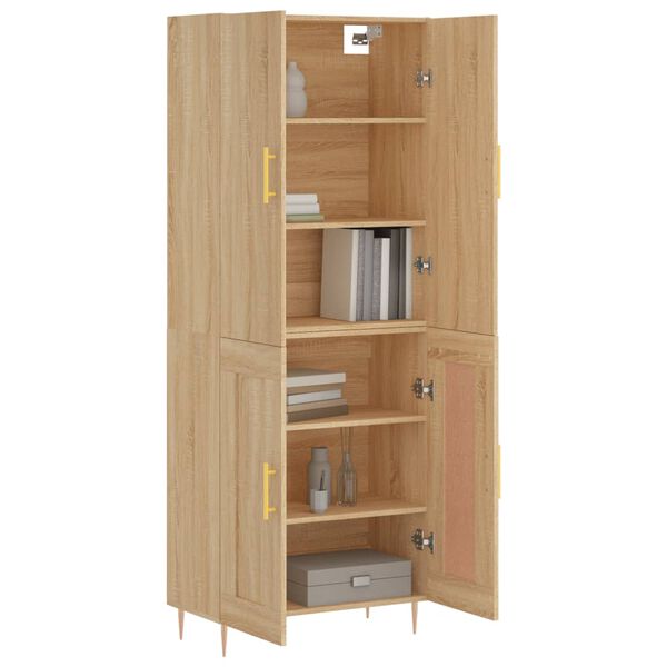 vidaXL Highboard Sonoma Oak 69.5x34x180 cm Engineered Wood