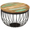 vidaXL Coffee Table &Oslash;50x35 cm Solid Wood Reclaimed and Steel