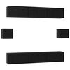 vidaXL TV Cabinet Set Wall-mounted 8 pcs Black Oak Engineered Wood