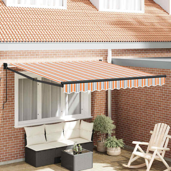 vidaXL Retractable Awning Manual Multicolour 350 x 250 cm