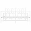 vidaXL Metal Bed Frame without Mattress with Footboard White 135x190cm