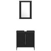 vidaXL Bathroom Furniture Set with Shelf 3 pcs Black Engineered wood