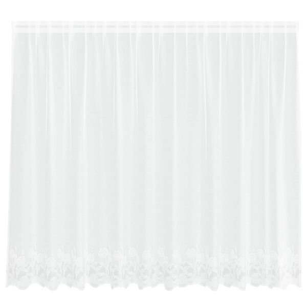 vidaXL Lace Curtain with Curtains Floral White 160 x 300 cm Polyester