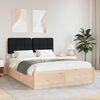 vidaXL Bed Frame with Upholstered Headboard Black 140 x 190 cm