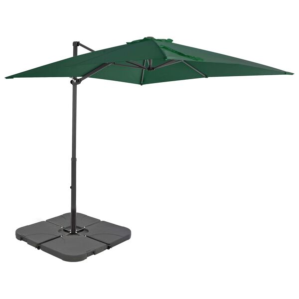 vidaXL Garden Parasol with Portable Base Green
