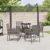 vidaXL Garden Dining Set 5 pcs Grey Poly rattan