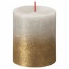 Bolsius Rustic Pillar Candles Sunset 4 pcs 80x68 mm Sandy Grey and Gold