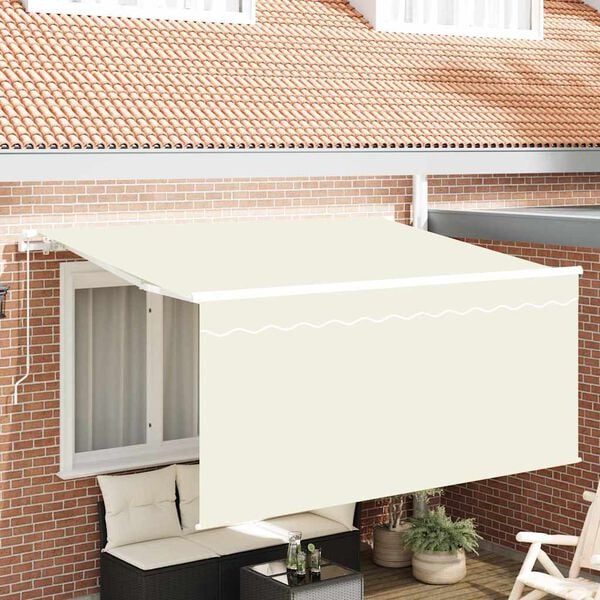 vidaXL Retractable Awning Cream 300 x 200 cm Polyester and Aluminium
