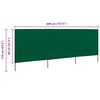 vidaXL 3-panel Wind Screen Fabric 400x80 cm Green