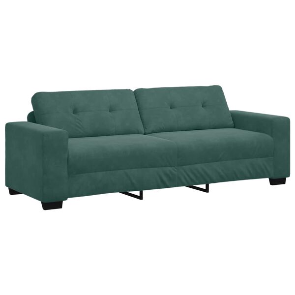 vidaXL Sofa Dark Green 221 x 78 x 80 cm Poly velvet