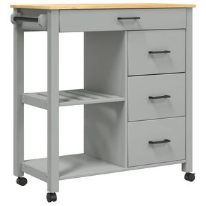 vidaXL Kitchen Trolley "MONZA" 84x40x88,5 cm Solid Wood Pine