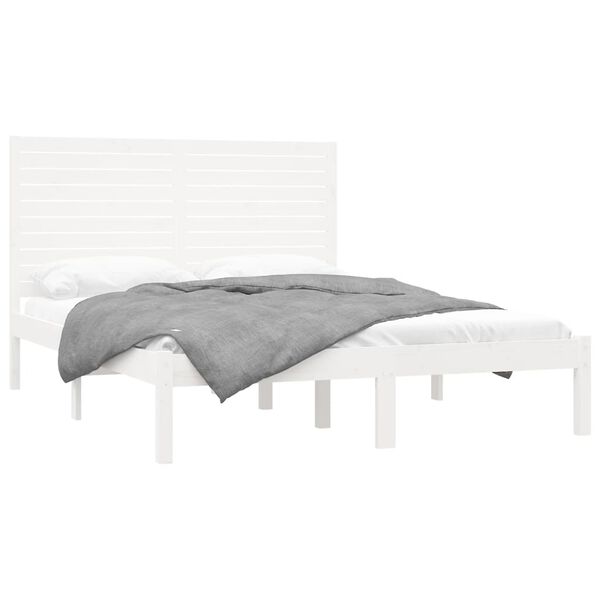 vidaXL Bed Frame without Mattress White 120x200 cm Solid Wood