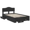 vidaXL Bed Frame with Headboard Black 135 x 190 cm Engineered Wood