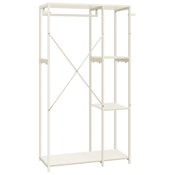 vidaXL Wardrobe White 90x40x167 cm Metal and Engineered Wood