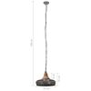 vidaXL Industrial Hanging Lamp Grey Iron & Solid Wood 26 cm E27