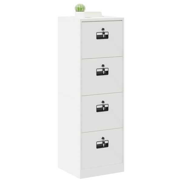 vidaXL File Cabinet White 45.5 x 42 x 139 cm Cold-Rolled Steel