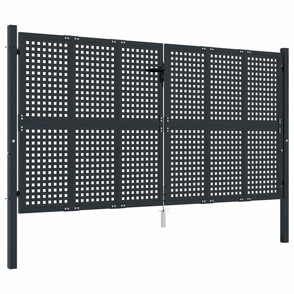vidaXL Garden Gate Anthracite 300x150 cm Steel