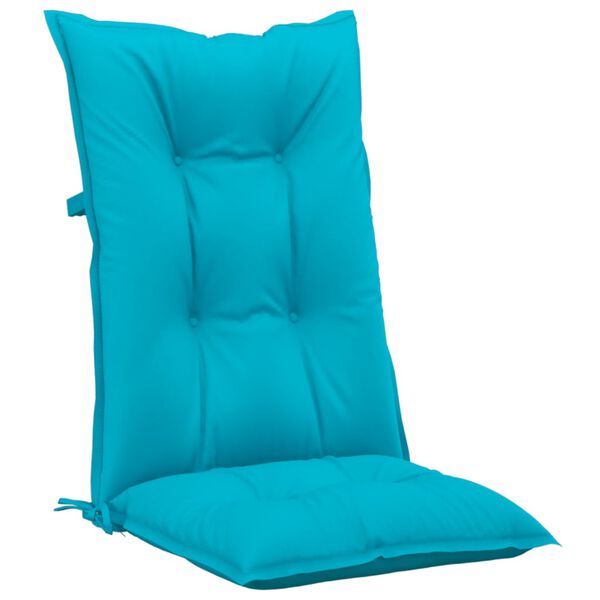 vidaXL Garden Highback Chair Cushions 2 pcs Turquoise 120x50x7 cm Fabric