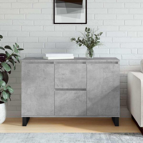 vidaXL Sideboard Concrete Grey 101.5x35x70 cm Engineered Wood
