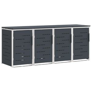 vidaXL Wheelie Bin Storage for 4 Bins 240L Stainless Steel Anthracite