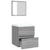 vidaXL Bathroom Sink Cabinet with Basin and Mirror Grey Sonoma