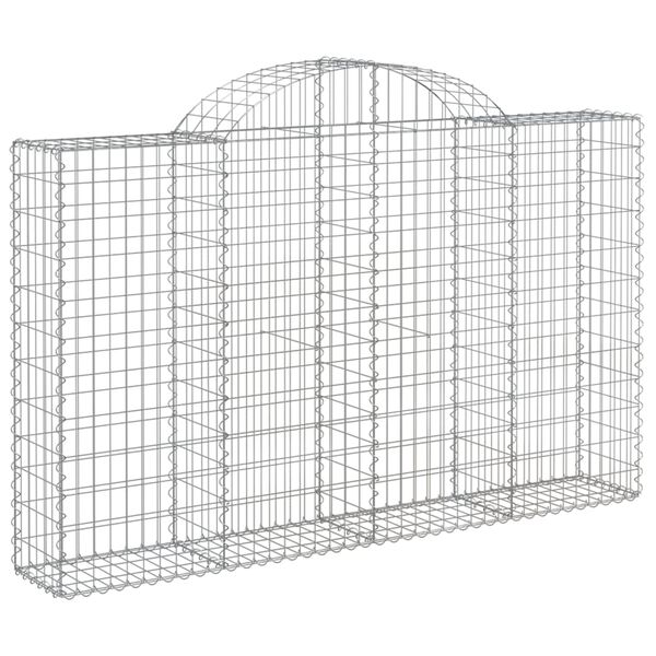 vidaXL Arched Gabion Baskets 4 pcs 200x30x120/140 cm Galvanised Iron