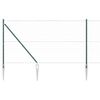 vidaXL Fence Post Green 25 x 1.4 m (50 mm mesh) Steel and PVC