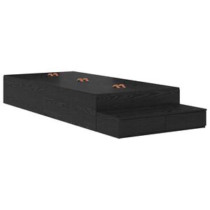 vidaXL Storage Bed Frame with Drawer Black Oak 80 cm Engineered Wood