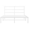 vidaXL Metal Bed Frame without Mattress with Headboard White 140x190cm