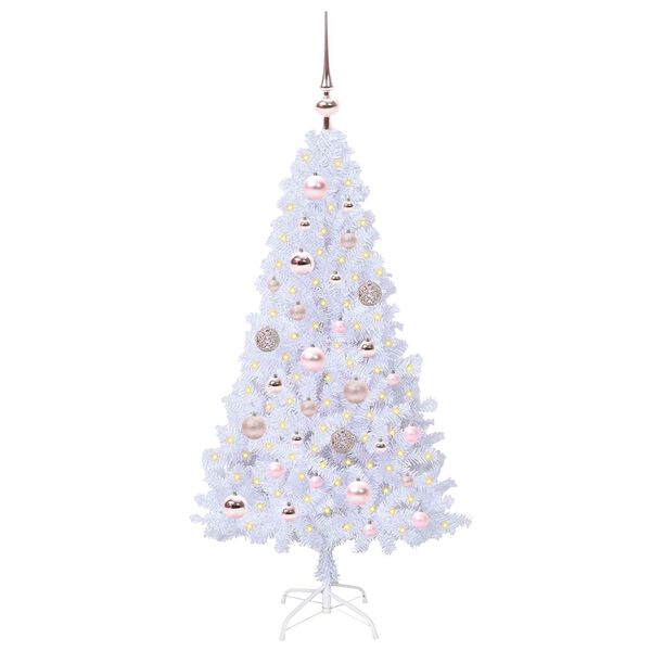 vidaXL Artificial Christmas Tree with Stand White 120 cm PVC and Steel
