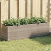 vidaXL Garden Planter with 3 Pots Grey 105x30x32 cm Poly Rattan