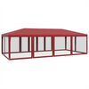 vidaXL Party Tent with 12 Mesh Sidewalls Red 8x4 m HDPE