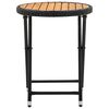 vidaXL Tea Table Black 60 cm Poly Rattan and Solid Acacia Wood