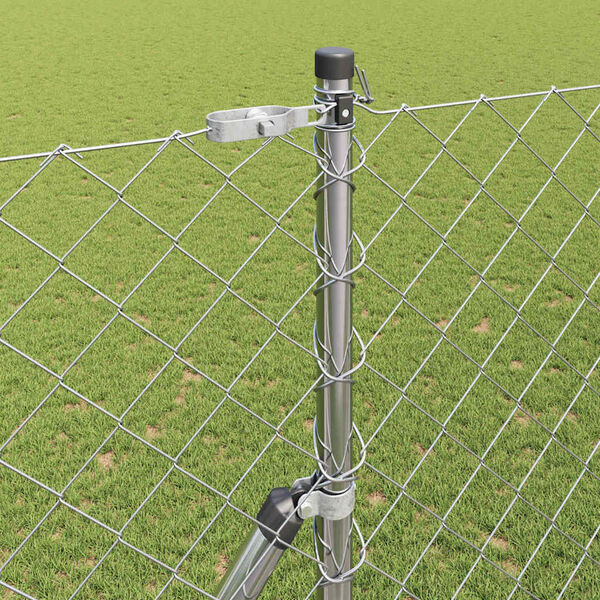 vidaXL Fence Post Silver 10 x 1.6 m (60 x 60 mm mesh) Steel