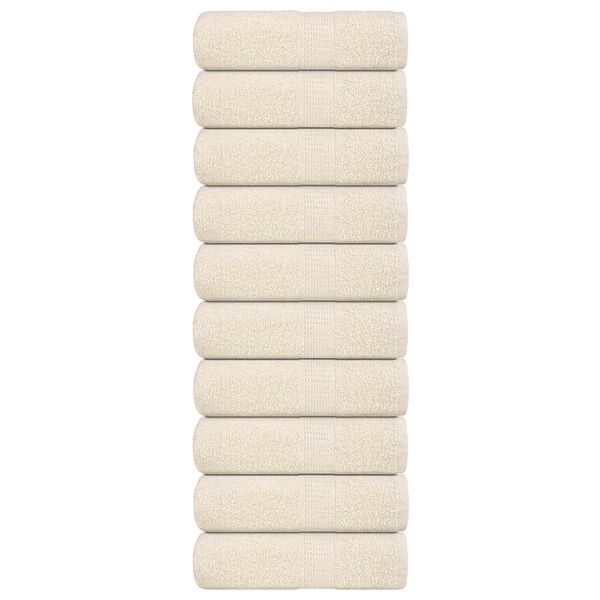 vidaXL Guest Towels "FROGN" 10 pcs Cream 30x50 cm 360 gsm
