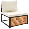 vidaXL Garden Sofa Armless with Cushions Solid Wood Acacia