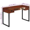 vidaXL Desk Solid Acacia Wood and Real Leather 117x50x76 cm