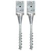 vidaXL Ground Spikes 2 pcs Silver 9x9x56 cm Galvanised Steel