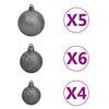 vidaXL Artificial Pre-lit Christmas Tree with Ball Set Black 120 cm PVC