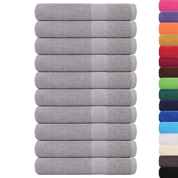 vidaXL Sauna Towels "FROGN" 10 pcs Grey 80x200 cm 360 gsm