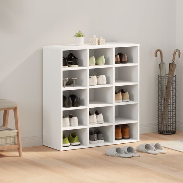 vidaXL Shoe Cabinet White 77.5 x 30 x 83.5 cm Engineered Wood