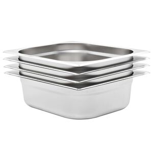 vidaXL Gastronorm Containers 4 pcs GN 1/2 100 mm Stainless Steel