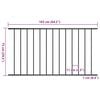 vidaXL Fence Panel Powder-coated Steel 1.63x0.75 m Black