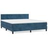 vidaXL Box Spring Bed with Mattress Dark Blue 160x200 cm Velvet