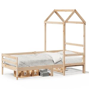 vidaXL Day Bed with Roof without Mattress 90x200 cm Solid Wood