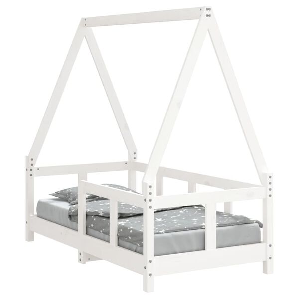 vidaXL Kids Bed Frame White 70x140 cm Solid Wood Pine