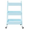 vidaXL Storage Trolley 3-Tier Blue 42x41.5x77 cm Steel